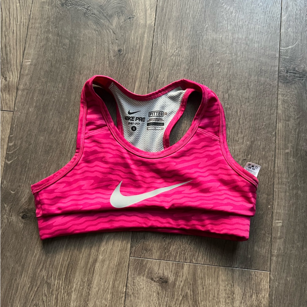 Nike Junior’s Pink Patterned Sports Bra